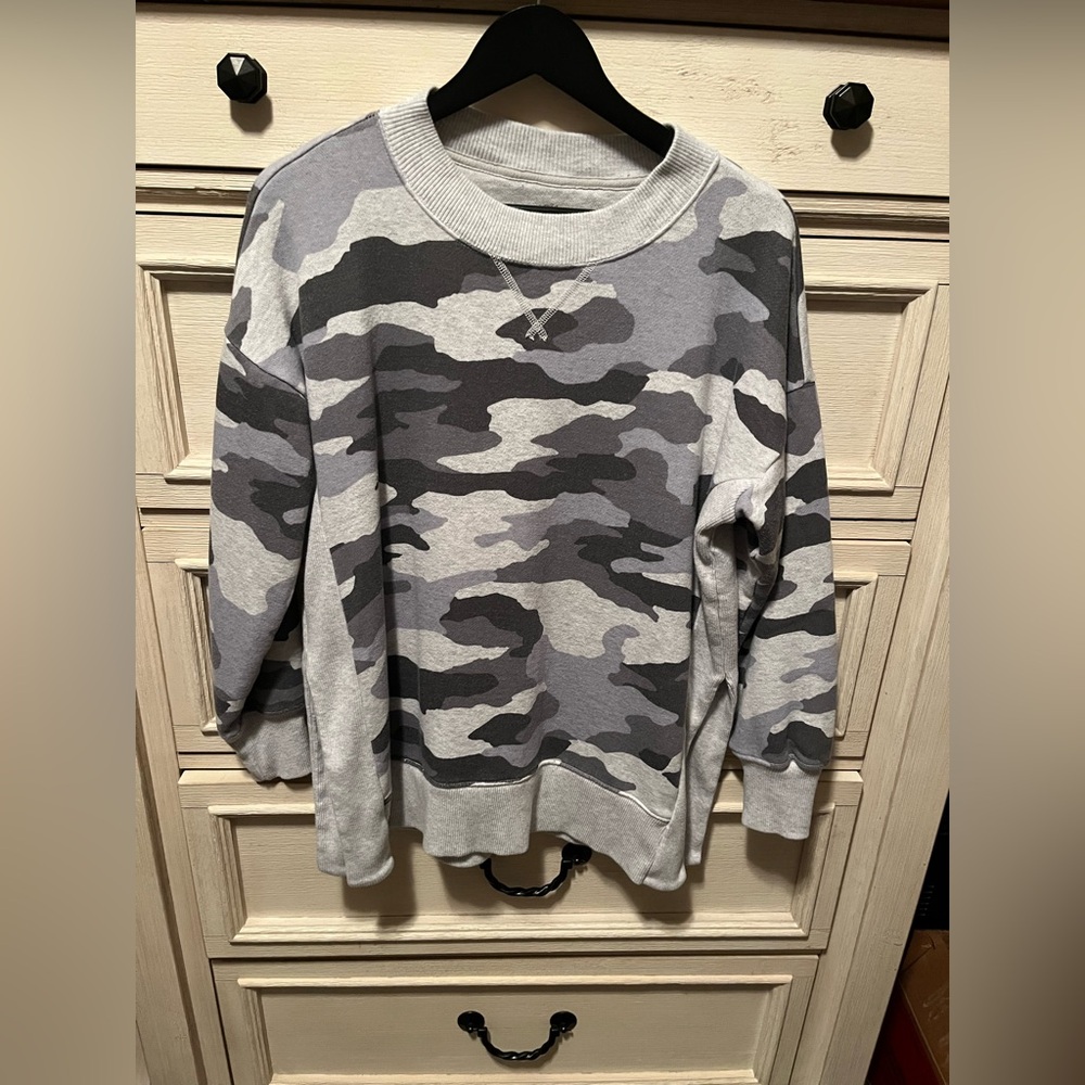 Women’s Gray Camo Crewneck Sweatshirt